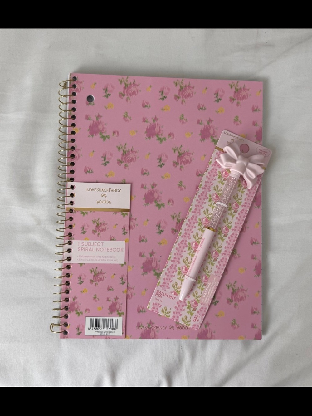 Loveshackfancy target flower notebook & pen